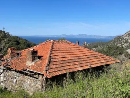 Village House For Sale In 4,400M2 Land With Full Sea View In Gökbel